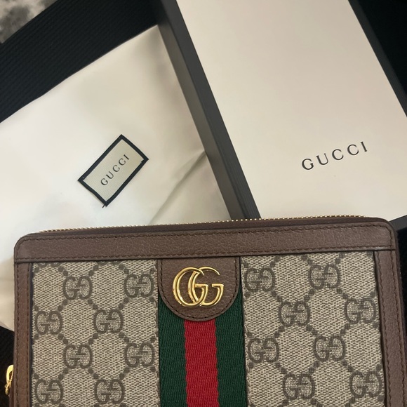 GUCCI.  OPHIDIA GG ZIP AROUND WALLET NWT - Picture 2 of 7